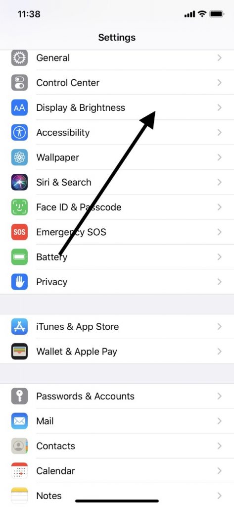 iPhoneの表示と明るさ