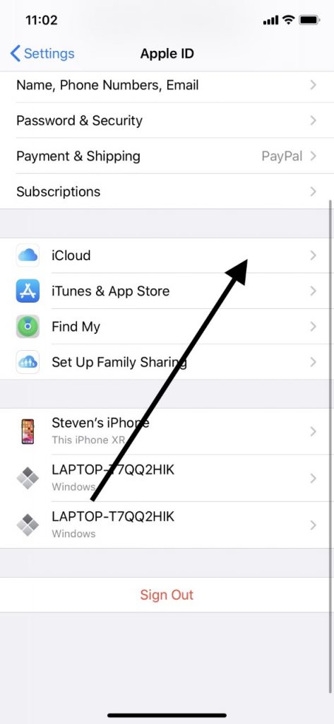 iCloudを使用してアプリ転送を開始します