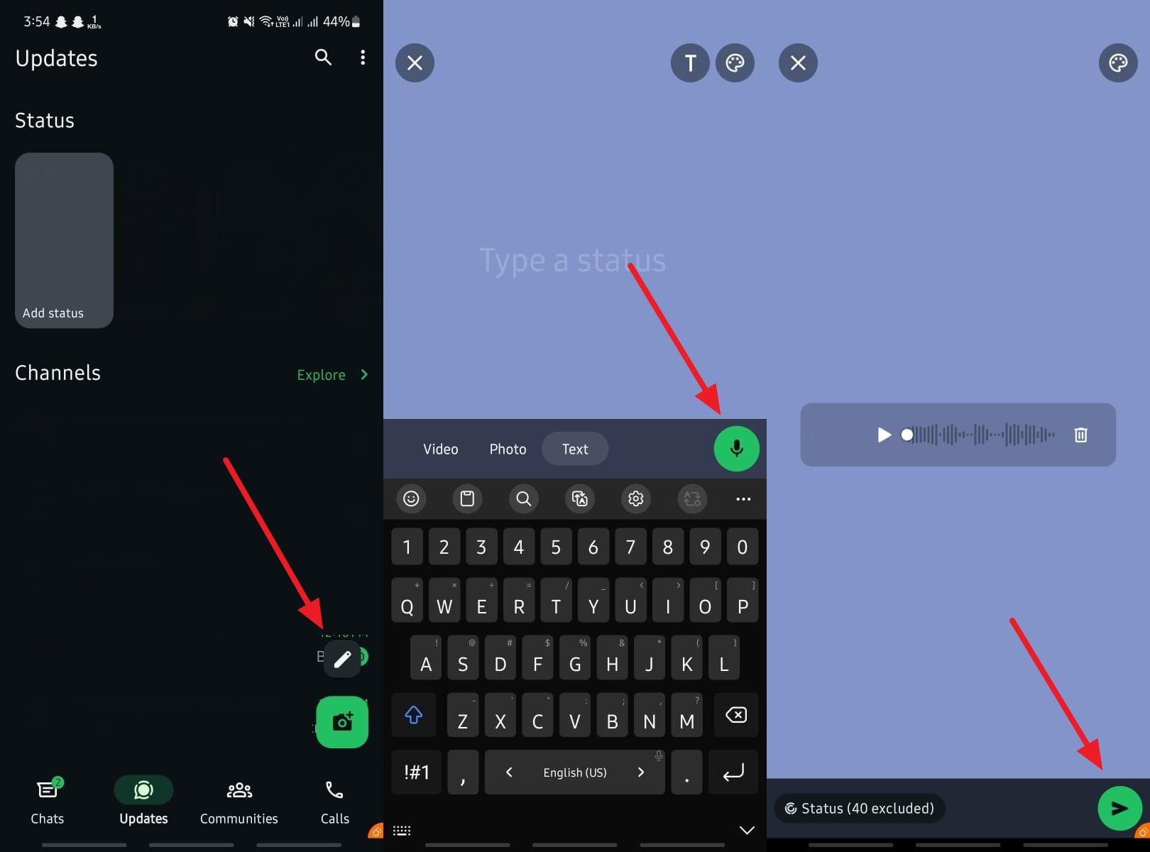 WhatsAppで音楽を録音します