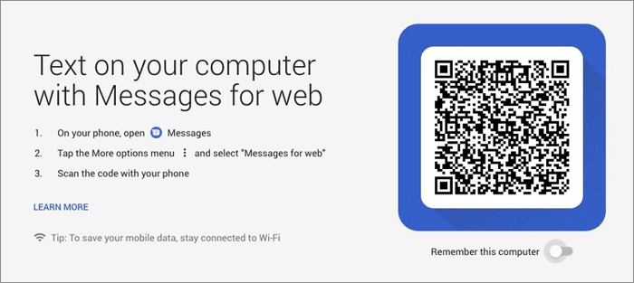 GoogleメッセージWebを介してInfinixからのテキストメッセージを印刷する