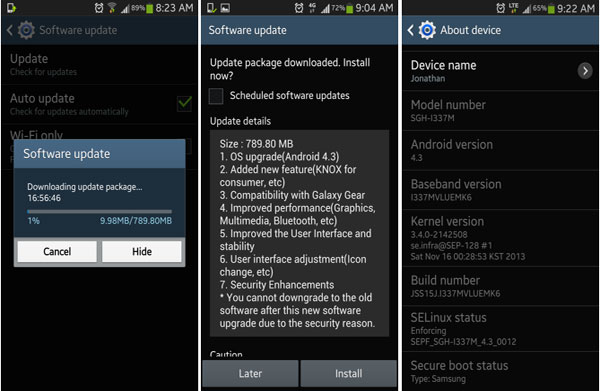 OSの更新についてはAndroidを確認してください