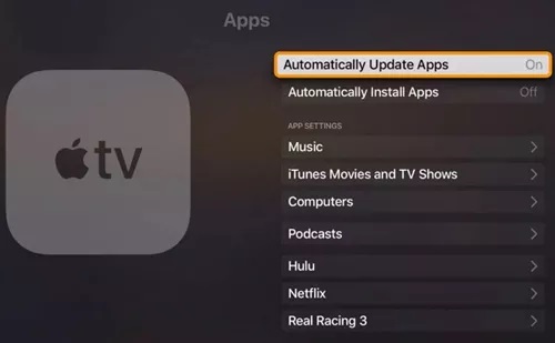 Apple TVのアプリを更新します