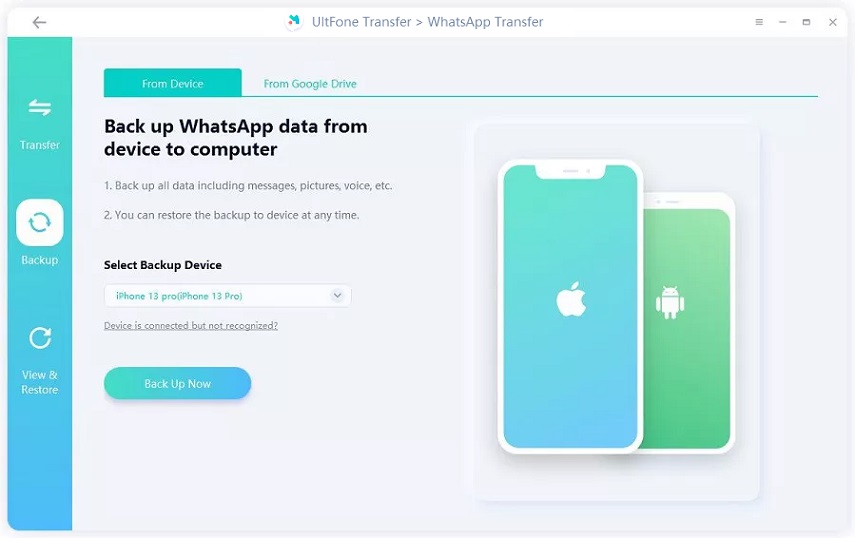 バックアップiPhone WhatsAppからコンピューターへ