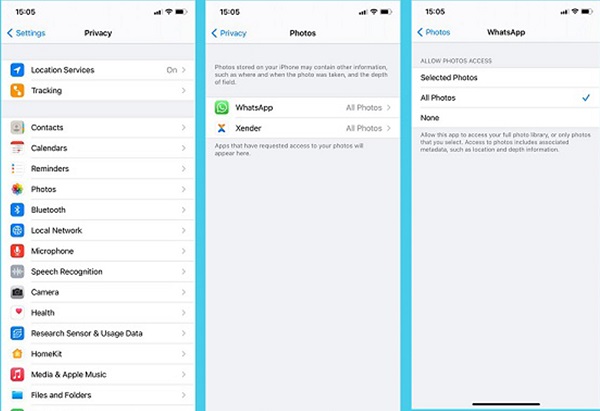 メディア許可を有効にしますwhatsapp iOS