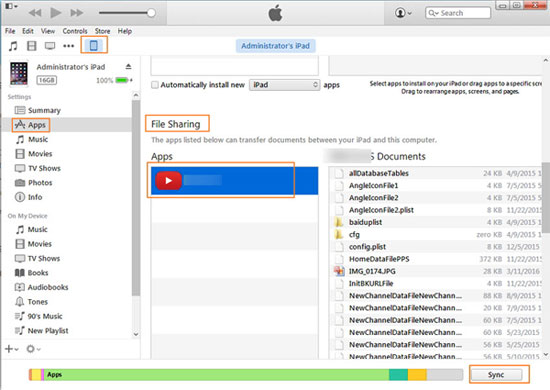 iTunesを使用してファイルをiPhoneに転送します