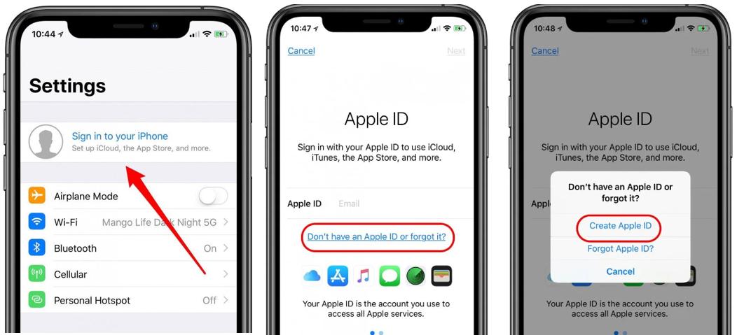 iPhoneでApple IDを作成します