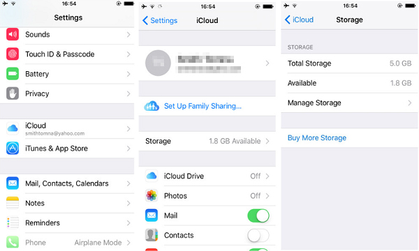 iCloudバックアップを削除します