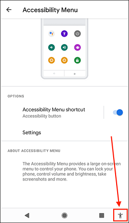 Android 11 12でアクセシビリティメニューショートカットを有効にします