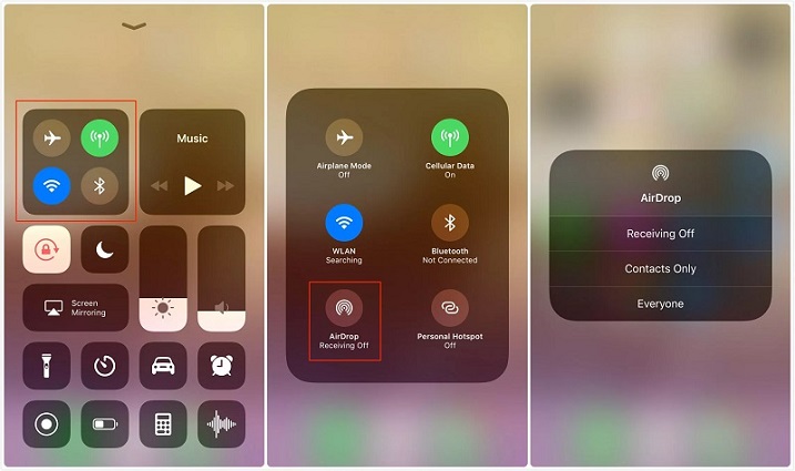 iPhoneでエアドロップを有効にします