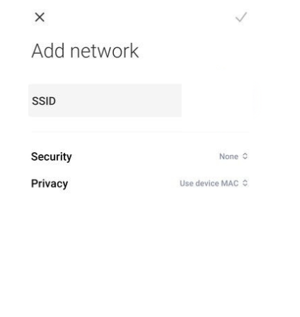 SSIDセクションにテキストを入力します