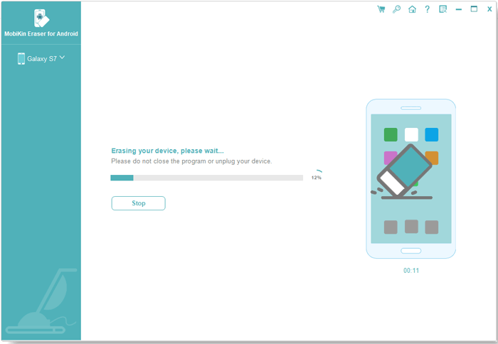 SamsungタブレットをAndroid用のMobikin Eraserでリセットします