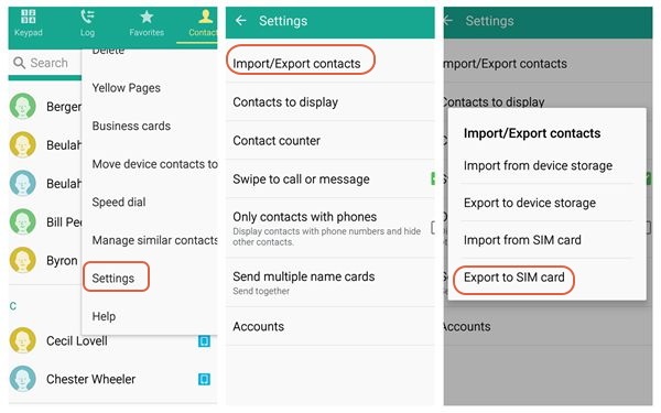 Huaweiの連絡先をSIMカードに移動します