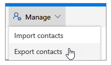 Outlook Webを使用してOutlookからExcelに連絡先をエクスポートします