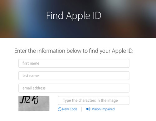 Apple IDを見つけます