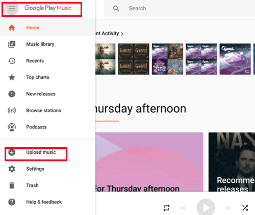 音楽をGoogleにアップロードします