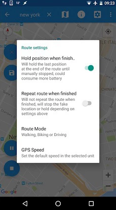 偽のGPSを介してAndroidでGPSの動きをシミュレートする場所スポーファー