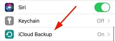 iCloudバックアップを選択します