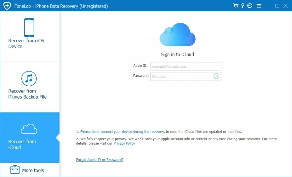 iCloudにサインインします