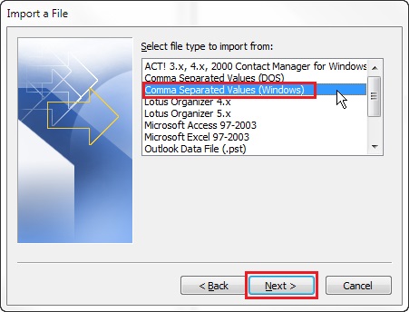 OutlookでCSVに連絡先をバックアップする方法