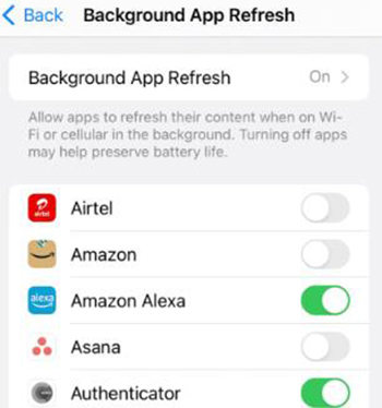 iPhoneの背景更新