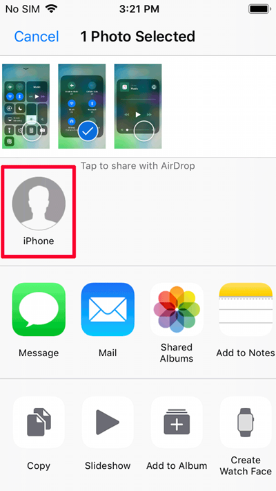 隠された写真をAirDropで新しいiPhoneに転送します