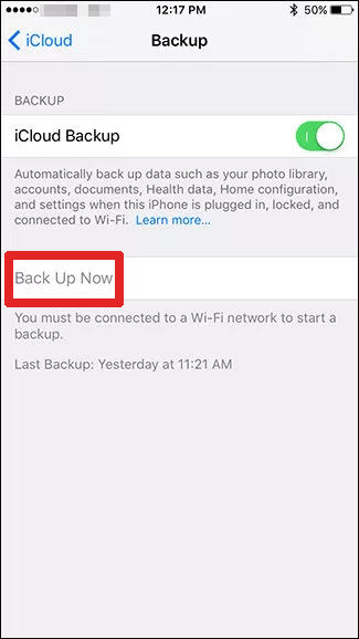 iPhoneをiCloudでコンピューターにバックアップします