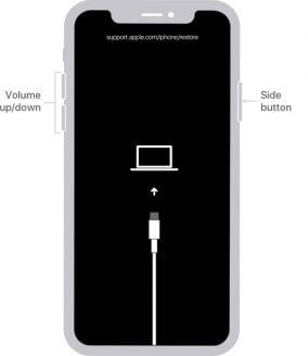 iPhone 8以降でリカバリモードを入力します
