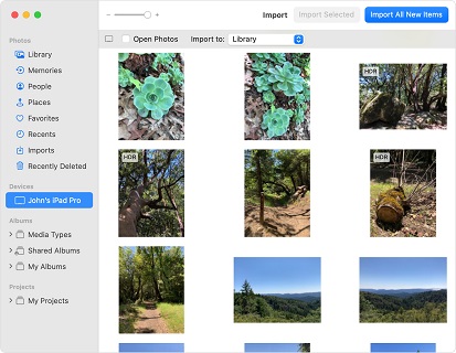 iPhoneからMacに写真をインポートします