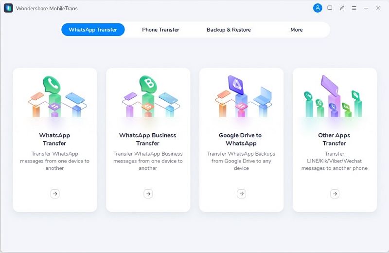 MobileTrans WhatsApp転送ソフトウェア