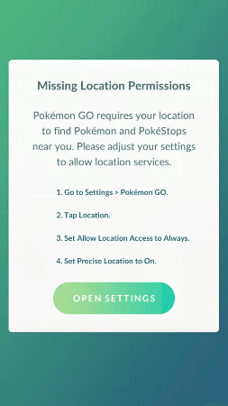 ポケモンGOの場所の設定を確認します