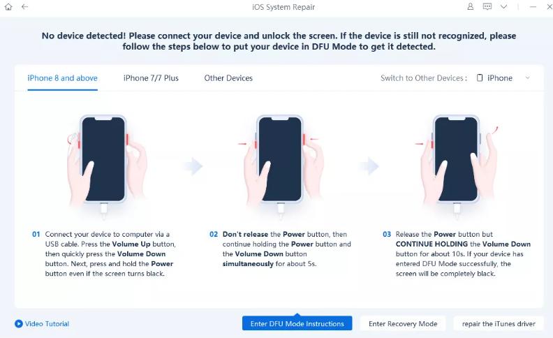 iPhoneをリカバリモードにします