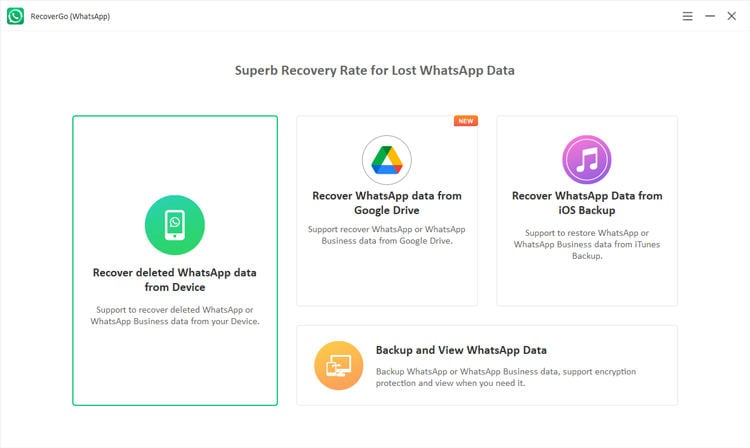 Recovergo WhatsAppインターフェイス