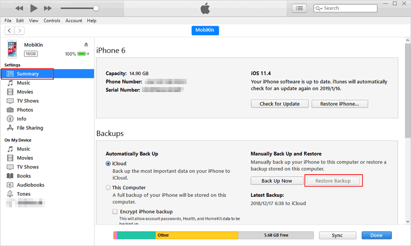 iTunesバックアップからiPadで削除された写真を取り戻します
