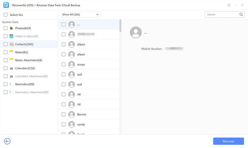 Recovergo iOSガイド -  iCloudバックアップからデータを回復します
