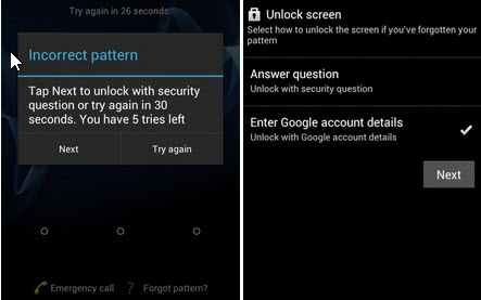 忘れられたパターンでAndroidデバイスのロックを解除します