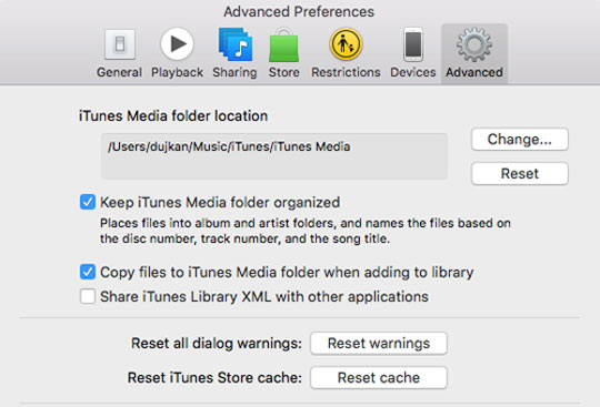 iTunesキャッシュをクリアします
