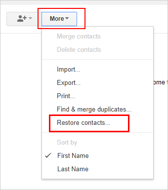 Gmailから紛失した電話から連絡先を回復します