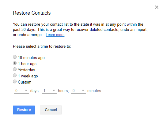 GmailからAndroid連絡先を復元します