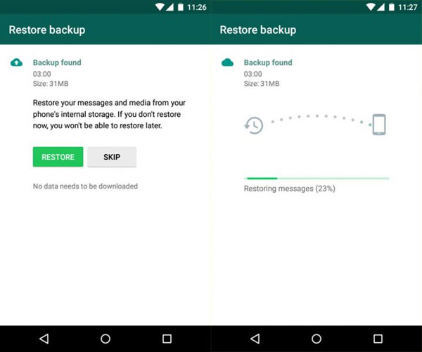 自動バックアップを介してAndroidから削除されたWhatsApp画像を取得する方法