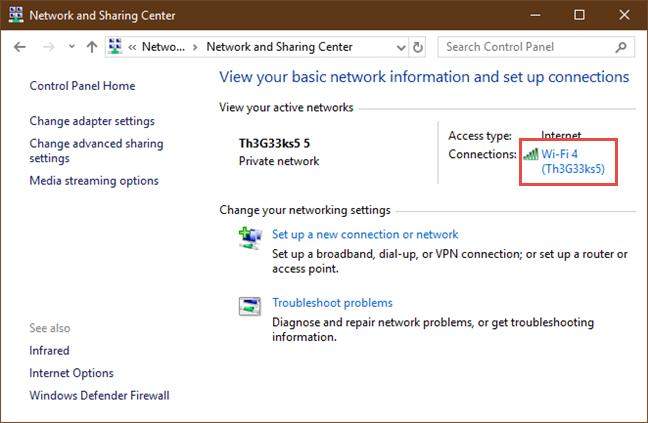 WiFiパスワードWindows 10を見つけます