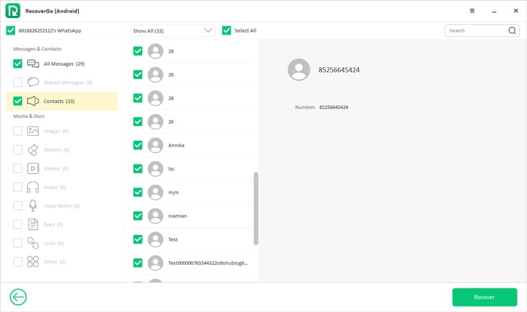 ANDROIDのために救われていないWhatsAppビデオ通話RecoverGoを回復する方法
