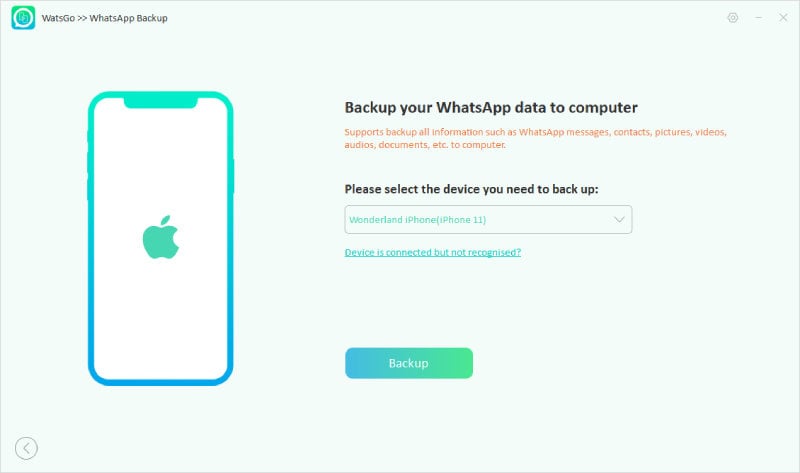 Watsgo Guide-バックアップからiPhoneを選択します