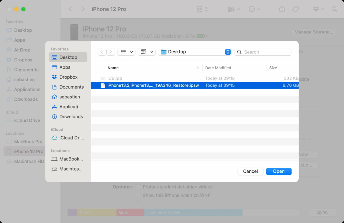 iOSのパブリックバージョンを選択します