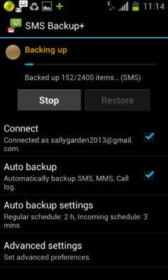 SMSバックアッププラスでAndroidでテキストメッセージをバックアップする