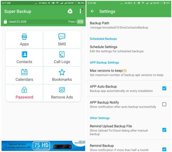 スーパーバックアップと復元を介してInfinixからのテキストメッセージを印刷する