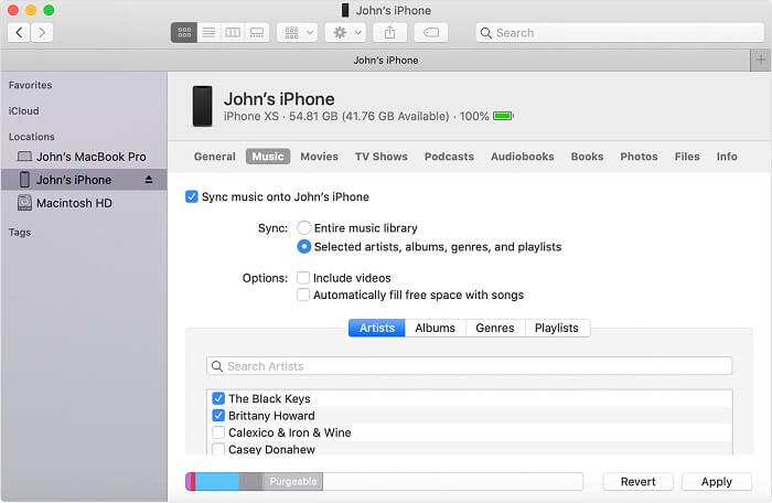 MacからiPhoneに音楽をFinderで転送します
