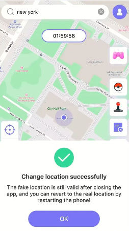 テレポートの成功Anygo iOS