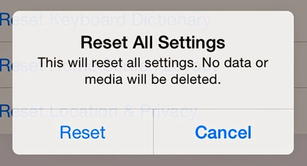 iPhoneの設定をリセットして、iPhoneを独自に呼び出します