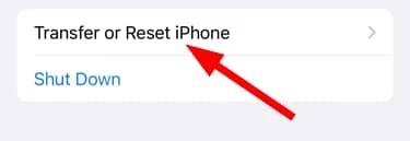 タップ転送またはiPhoneをリセットします
