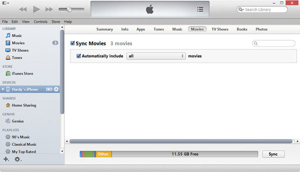 iTunesを使用してUSBを使用してPCからiPadにファイルを転送します
